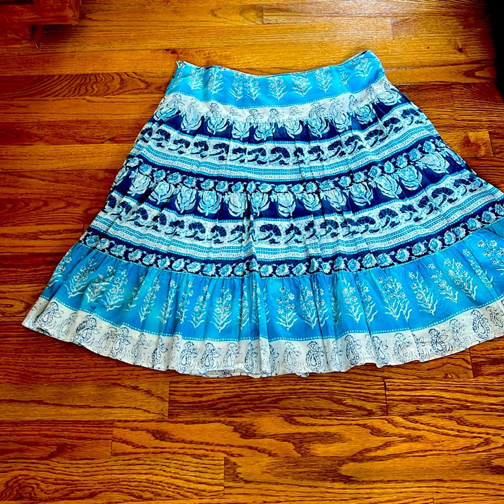 CHAPS DENIMlabel. Excellent condition.Cotton.Lined.Size14.Turquoise/white &Blue.